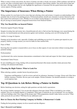 The Importance of Insurance When Hiring a Painter