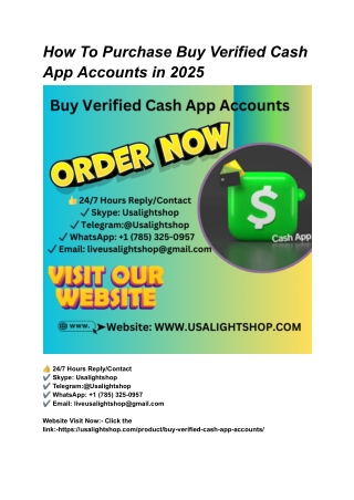 How To Purchase Buy Verified Cash App Accounts in 2025
