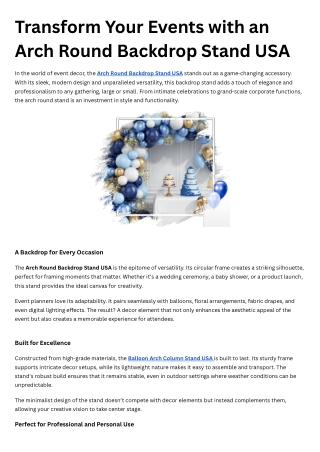 Transform Your Events with an Arch Round Backdrop Stand USA