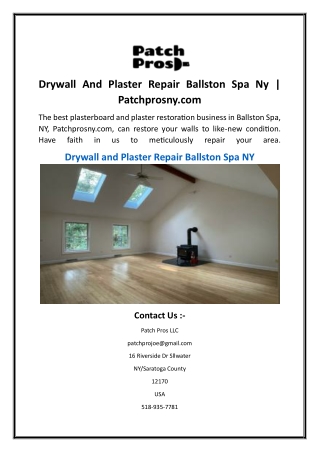 Drywall And Plaster Repair Ballston Spa Ny  Patchprosny.com