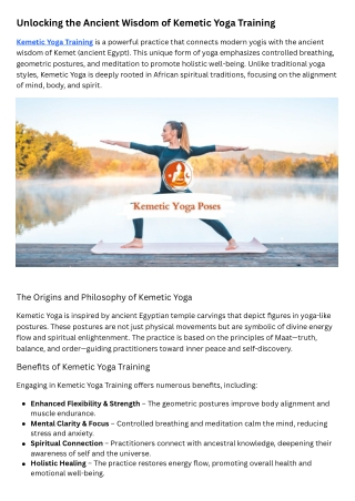 Kemetic Yoga Training