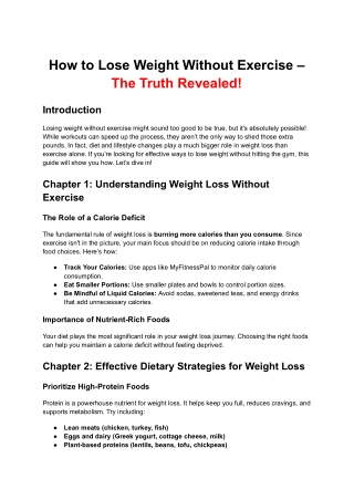 How to Lose Weight Without Exercise – The Truth Revealed