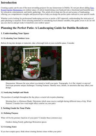Planning the Perfect Patio: A Landscaping Guide for Dublin Residents