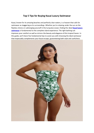 Top 5 Tips for Buying Kauai Luxury Swimwear