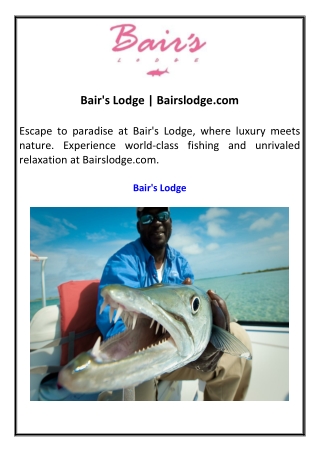 Bair's Lodge Bairslodge.com