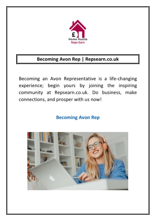 Becoming Avon Rep | Repsearn.co.uk