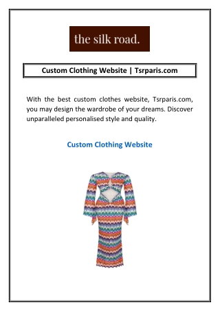 Custom Clothing Website | Tsrparis.com