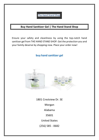 Buy Hand Sanitizer Gel | The Hand Stand Shop