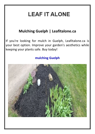 Mulching Guelph Leafitalone.ca
