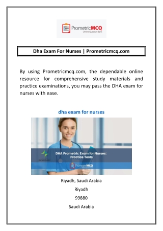 Dha Exam For Nurses | Prometricmcq.com