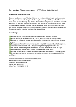 Top 3.66 Sites to Buy Verified Binance Accounts for Personal and Business Use