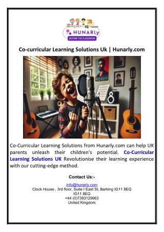 Co-curricular Learning Solutions Uk | Hunarly.com