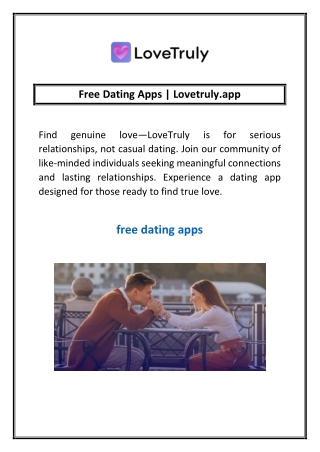 Free Dating Apps | Lovetruly.app