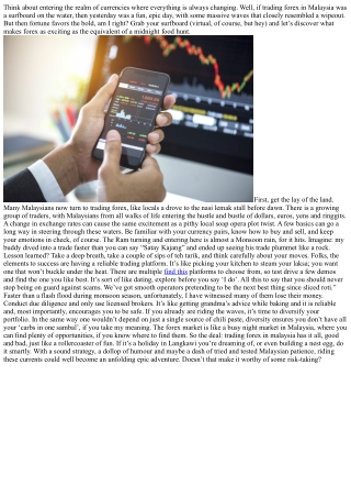 Forex Malaysia: Reigning the Currencies Markets