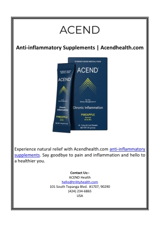Anti-inflammatory Supplements | Acendhealth.com
