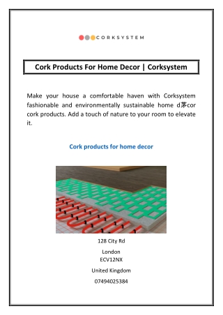 Cork Products For Home Decor | Corksystem