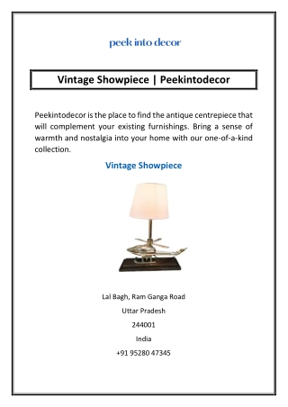 Vintage Showpiece | Peekintodecor