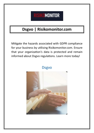 Dsgvo | Risikomonitor.com