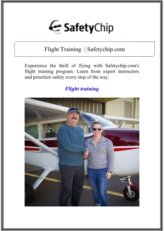 Flight Training  | Safetychip.com