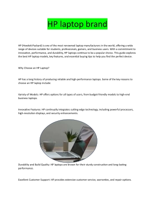 HP laptop brand