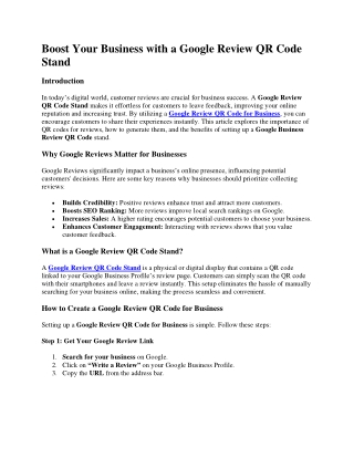 Google review QR code generator