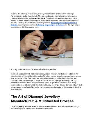 A Guide To Diamond Ring Designer In Mumbai