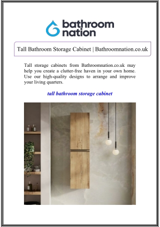 Tall Bathroom Storage Cabinet | Bathroomnation.co.uk