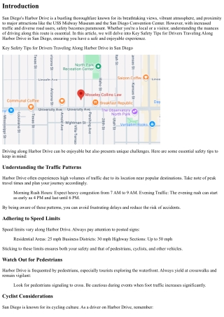 “Key Safety Tips for Drivers Traveling Along Harbor Drive in San Diego”