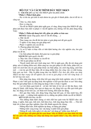 Hướng dẫn báo cáo sáng kiến kinh nghiệm