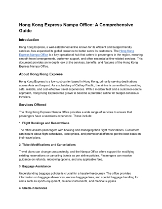 Hong Kong Express Nampa Office