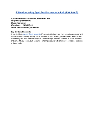 5 Websites to Buy Aged Gmail Accounts in Bulk (PVA & OLD)