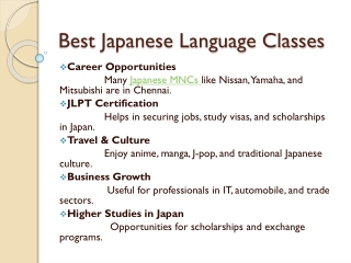 Best Japanese Language training in Chennai