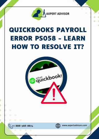 QuickBooks Payroll Error PS058 - Learn How to Resolve It