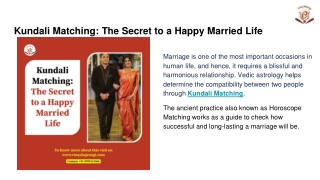 Kundali Matching_ The Secret to a Happy Married Life