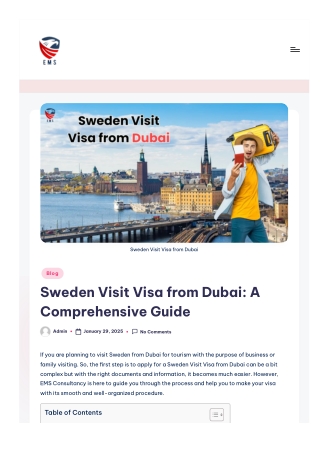 Sweden Visit Visa From Dubai
