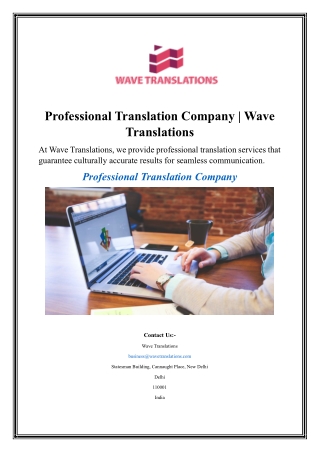 Professional Translation Company  Wave Translations