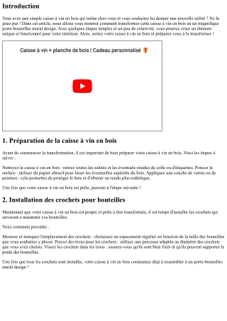 Comment transformer une simple caisse à vin en bois en un porte-bouteilles mural