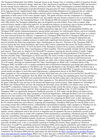 Thompson SMG Gun Parts Kit