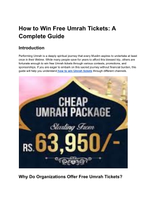 How to Win Free Umrah Tickets_ A Complete Guide