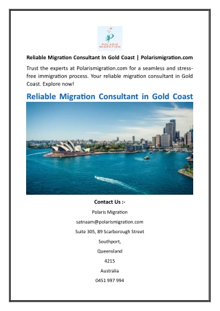 Reliable Migration Consultant In Gold Coast  Polarismigration.com