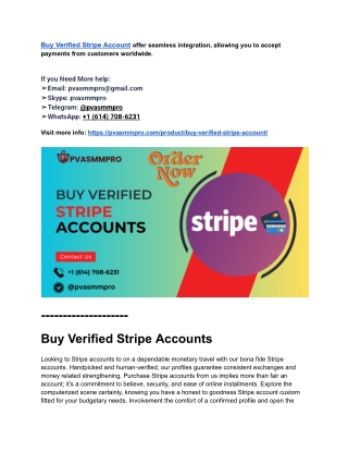 All County Buy Verified Stripe Accounts (100% Fully Verified)