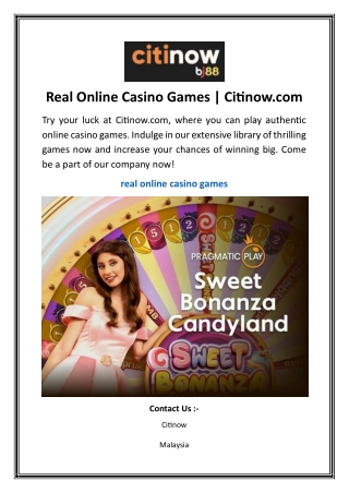 Real Online Casino Games | Citinow.com