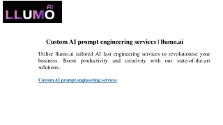 Custom AI prompt engineering services  llumo.ai