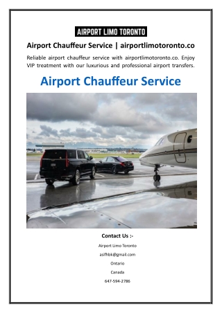 Airport Chauffeur Service  airportlimotoronto.co