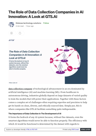 The Role of Data Collection Companies in AI Innovation A Look at GTS.AI