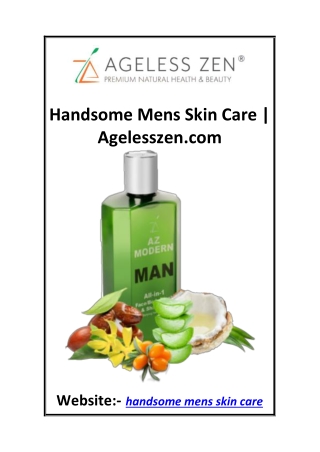 Handsome Mens Skin Care  Agelesszen.com