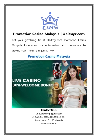 Promotion Casino Malaysia | Ob9myr.com
