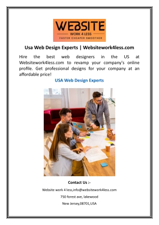 Usa Web Design Experts | Websitework4less.com
