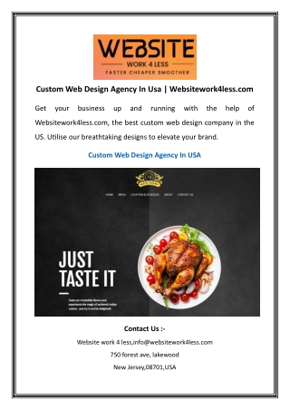 Custom Web Design Agency In Usa | Websitework4less.com