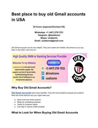 Best place to buy old Gmail accounts in USA